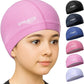 COOLMATE Fabric Swim Cap for Adult Women Men Kid 3 4 6 8 14 16, Silicone Water Resistant Layer, Cloth Swim Cap Gifts for Swimmers, Lightweight for Pool, Lap Swimming (1 pc)