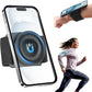 TOPGO Running Phone Holder for iPhone [360° Rotatable & Upgrade Anti-Drop] Magnetic Wrist Phone Holder, Magsafe Armband Compatible with iPhone 17 Pro and Android - Black