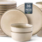 GBHOME Ceramic Dinnerware Sets for 12, 36 Pieces Stoneware Plates and Bowls Sets, Reactive Glaze Dishes -Scratch Resistant, Dishwasher&Microwave Safe