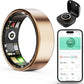 Smart Wellness Ring, Stylish Fitness Tracker with Heart Rate, Blood Oxygen, Blood Pressure, Sleep & Step Monitor. IP68 Waterproof, No Subscription, iOS & Android Compatible (Gold, 10)