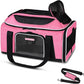 Petskd Top-Expandable Pet Carrier 17x12x8.5 Inches JetBlue Allegiant Spirit Airline Approved, Soft-Sided Carrier for Small Cats and Dogs with Locking Safety Zippers and Anti-Scratch Mesh(Pink)