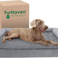 Furhaven Cooling Gel Dog Bed for Large Dogs w/ Removable Bolsters & Washable Cover, For Dogs Up to 125 lbs - Plush & Suede Sofa - Gray, Jumbo Plus/XXL