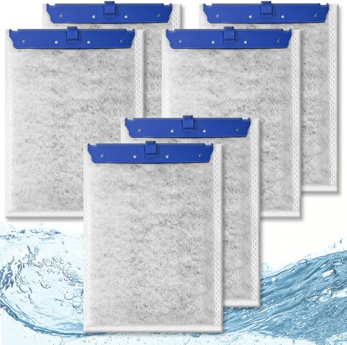 6 Pack Large Fish Tank Filter Cartridges Compatible with Tetra Whisper Bio-Bag Filters, Turtle Tank Filter Replacement for Whisper 20i, 40i / IQ20, 30, 45, 60 / PF20, 30, 40, 60 & ReptoFilter