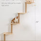 Cat Tree Wall Mounted with 4 Levels Shelves, 73" Wood Corner Tower Inside Kitten Scratching Post for Climbing,Perching and Lounging (Left to Right)