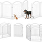 BHG Metal No-Assembly Freestanding Dog Gate with Door Walk Through, Extra Wide 144", Extra Tall 32" Pet Gate, Accordion Puppy Folding Playpen Dog Fence, with 2PCS Support (White, 6 panesl)