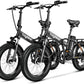1000W Folding Electric Bike, 48V 20AH Large Removable Battery E Bike, 30+MPH, 80 Miles Max Range, 20" Fat Tire Electric Bike for Adults, Adult Electric Bicycles for Commute Beach Snow