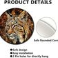Lygond Aluminum Circular Stained Glass Bobcat Restroom Sign, 88 Inches