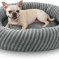 MIXJOY Calming Dog Bed Medium Size, Donut Dog Beds Medium Sized Dogs, Fluffy Plush Faux Fur Round Dog Cat Cuddler with Removable Washable Cover, 30"x30"x8", Grey