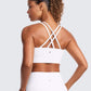 CRZ YOGA Softness Mold Womens Butterluxe Strappy Longline Sports Bra - Double Spaghetti Strap Workout Yoga Crop Top Athletic