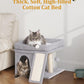 14in Cat Tree Tower with 20 * 16.5in Perch Bed and Washable Top for Large Adult Cats, Condo and Scratching Post for Indoor Kitten Pet, Light Gray