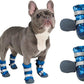 Spark Paws Dog Shoes, Waterproof Dog Boots for Medium to Large Dogs, Non Slip, Breathable Dog Booties and Paw Protectors - 4PCS Doggie Hiking Boots with Reflective Straps, Blue Camo, Size 2