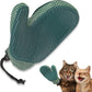 2 in 1 Cat Fur Glove & Pet Hair Remover Glove, Dog Grooming Glove Brush for Shedding, Massage, Efficient Pet Hair Remover Mitt for Cleaner Couch, Carpet [Blue/Single]