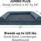 Furhaven Orthopedic Dog Bed for Large Dogs w/ Removable Bolsters & Washable Cover, For Dogs Up to 125 lbs - Sherpa & Chenille Sofa - Orion Blue, Jumbo Plus/XXL