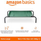 Amazon Basics Cooling Breathable Elevated Dog Bed with Durable Metal Frame, for Large Dogs, X-Large, 60 x 37 x 9 Inch, Green