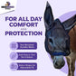 Donkey Fly Mask with Long Ears (Black) Made in USA - Mule Fly Mask with Ears Protection from Insects and Bugs, Small Donkey Soft Mesh Fabric with Adjustable Fastener, Face Cover Supplies for Donkeys
