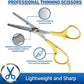 PET MAGASIN Dog Grooming Scissors Straight Thinning Yellow Stainless Steel Professional Grooming Shears for Dogs and Pets