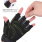 HANDLANDY Fingerless Work Gloves for Men and Women Utility Padded Half Finger Driving Working Gloves (XL, Green)