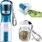 Dog Water Bottle with Food Container & Poop Bag Holder, Travel Water Bowl, Portable Pet Dispenser, Dog Stuff Accessories Items, Puppy Essentials Necessities for Yorkie Chihuahua Walking Hiking