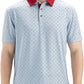 Men's Golf Polo Shirts Short Sleeve Striped Performance Moisture Wicking Dry Fit Golf Shirts for Men