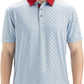 Men's Golf Polo Shirts Short Sleeve Striped Performance Moisture Wicking Dry Fit Golf Shirts for Men