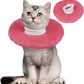 Anti-Lick Recovery Cone for Cats, Adjustable Soft Elizabethan Collar After Surgery, Easy on & Off with Drawstring Buckle, Eat & Drink Normally, Mashable Washable Pet Cone, Pink Large