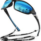 Polarized Sports Sunglasses for Men Women,Fishing Driving Rectangular Goggles UV400 Protection
