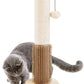 Made4Pets Cat Scratching Post, 23" Tall Sisal Cat Scratcher Post with Self Groomer, 4-in-1 Interactive Trackball Toys with Hair Brush, Vertical Cat Climbing Tree with Dangling Plush Balls