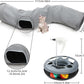 Cat Tunnel, Indoor Cat Toy, Roller Track Cat Toy, Collapsible S-Shaped Play Tube, 10.5 Inch Diameter Maze Cat House for Cats, Puppies, Rabbits, Ferrets, Cat Toy Gift Set, Grey