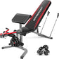 OPPSDECOR 900LBS Adjustable Weight Bench Press with Leg Extension and Preacher Curl Pad, Flat Incline Decline Utility Workout Bench for Home Gym Exercise