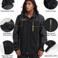MAGCOMSEN Men's Hooded Windproof Water Resistant Rain Jacket Windbreaker 5 Pockets for Hiking,Fishing,Travel