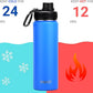 DRINCO Stainless Steel Water Bottle Spout Lid Vacuum Insulated Double Wall Water Bottle Wide Mouth (40oz 32oz 22oz 18oz 14oz) Leak Proof Keeps Cold or Hot (22 oz, 22oz Royal Blue)