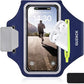 GUZACK Running Armband, Running Phone Holder with Key Pockets & Card Slot for iPhone 15 14 13 12 11 Pro Max Plus, Galaxy S24 S23/S22/S21 Fit Up to 6.9 Inches, Navy Blue Green Zipper