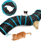 Cat Tunnel, S-2-Way Cat Tunnels for Indoor Cats, Interactive Toy Maze Cat House, Foldable Cat Tubes and Tunnels for Cats Kittens, Puppies, Kitty, Kitten, Rabbit, Guinea Pigs (Blue & Black)