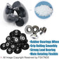Replacement Wheels for Luggage 45mm x 18mm Set of 4 Luggage Suitcase Replacement Wheels, Rubber Swivel Caster Wheels Bearings Repair Kits
