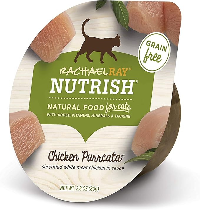 Rachael Ray Nutrish Natural Premium Wet Cat Food, Chicken Purrcata, 2.8 Ounce Tub (Pack of 12), Grain Free