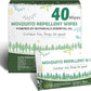 Natural Mosquito Repellent Wipes, DEET Free Insect & Bug Repellent Wipes, Easy to Use, Long Lasting, Travel Sized