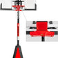 Crank Lift Basketball Hoop Outdoor 7.5-10ft Adjustable Portable Basketball Goal for Youth and Adults 44" 50" and 54" Patented Angle Adjustable PC Backboard and Large Fillable Base
