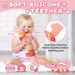 Baby Toys 0 to 12 Months, Musical Stuffed Animal Activity Soft Toys with Multi-Sensory Crinkle, Rattle and Textures,Infant Tummy Time Toys for Newborn Boys Girls, Crocodile, Pink