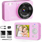 Digital Camera, 4K 64MP, 18X Zoom, Point and Shoot Digital Camera with 64GB TF Card & 2 Batteries, Portable Rechargeable Small Camera for Kids Teens Adult, Purple