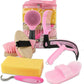 Horse Grooming Kits, 9 Pieces Pink, Includes Tote Bag, Bathing Supplies Sweat Scraper Bathing Sponge, Hoof Pick, Curry Comb for Horse Riders Beginners