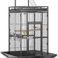 VIVOHOME 72 Inch Wrought Iron Large Bird Cage with Play Top and Stand for Parrots Lovebird Cockatiel Parakeets Black