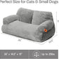 MEWOOFUN Cat Bed for Indoor Cats, Washable Dog Beds for Small Dogs & Cats with Removable Cover, Fluffy Cat Couch with Non-Slip Bottom (Grey, 26.0" L X 19.0" W X 13.0" Th)