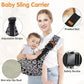 Baby Sling Carrier,Toddler Carrier,Upgraded 2025 Baby Sling with 4 Adjustable Straps(10-30lbs),Lightweight,Portable and One Size Fits All(Leopard Print)