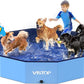 VISTOP Extra Large Foldable Dog Pool XXL, Hard Plastic Shell Portable Swimming Pool for Dogs Cats and Kids Pet Puppy Bathing Tub Collapsible Kiddie Pool (67inch.D x 11.8inch.H, Blue)