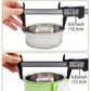 kathson Crate Dog Bowl, Removable Stainless Steel Hanging Pet Kennel Cage Bowl Food & Water Feeder Coop Cup for Puppy, Cat, Rabbit,Guinea Pigs 2pcs (Blue,Green)