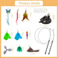 Cat Toys Wand Hands-Free Interactive with Super Suction Cup Sticky Detachable 9Pcs Refills 2 Stick for Indoor (Cat Wand with Suction Cup)