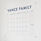 Personalized Clear Acrylic Calendar for Wall, Calendar Whiteboard for Wall, Dry Erase Wall Calendar, Wall Calendar Organizer System for Home (Block, Navy, 47.5"W x 36"H)