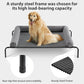 RRPETHOME Large Elevated Cooling Dog Bed, Raised Dog Cot Beds for Large Dogs, Elevated Outdoor Pet Cot, Chew Proof Portable Cooling Pet Cot with Skid-Resistant Feet and Breathable Mesh