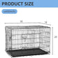 FDW 30 inch Dog Crate Dog Kennel Cage with Double Door Folding Metal Wire Dog Cage with Removable Tray&Divider Panel,Pet Crate for Medium Dogs,Black