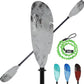 Angler Kayak Paddles Aluminum Paddle with Plastic Blades and Paddle Leash, Floating Adjustable Fishing Kayak Oars, 3 Piece, 230-250cm/90-98 inch